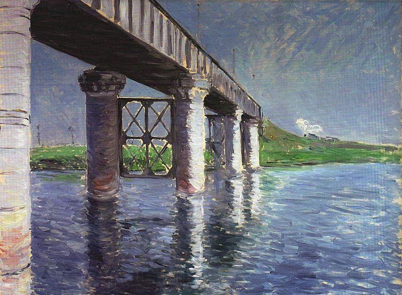 Gustave Caillebotte The Seine and the Railroad Bridge at Argenteuil Spain oil painting art
